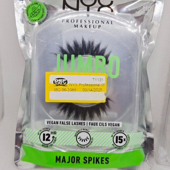 NEW 3 EYELASHES NYX JUMBO MAJOR SPIKES/ANNAFRIS 5D W EXTENSIONS/MINK LASHES? - Picture 2 of 7